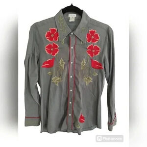 Tasha Polizzi Western embroidered button up shirt